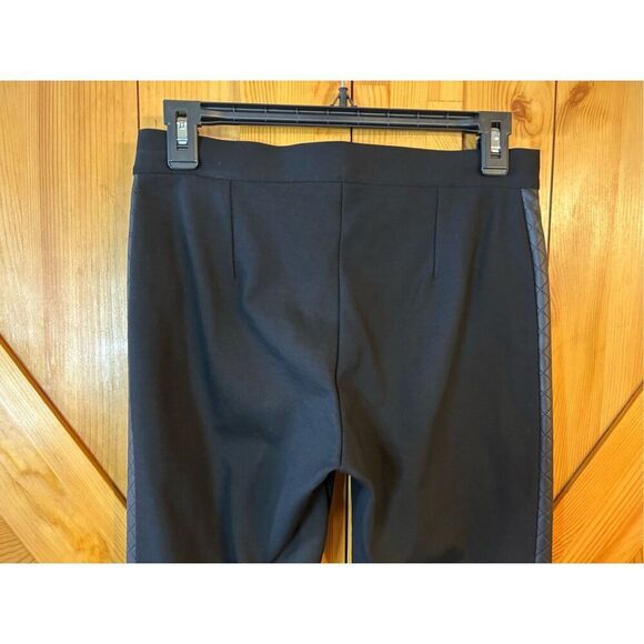 BANANA REPUBLIC BLACK Ponte Knit Stretch Legging Faux Leather side Pane Size 2 ( - Picture 6 of 9